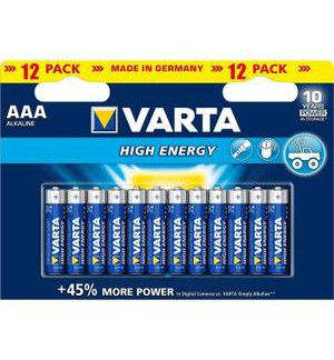 BLISTER 12 PILES VARTA HIGH ENERGY LR03-AAA