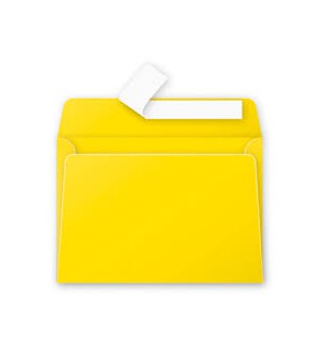 ENVELOPPE 114X162mm JAUNE SOLEIL AUTO ADHESIVE 120G - PAQUET DE 50