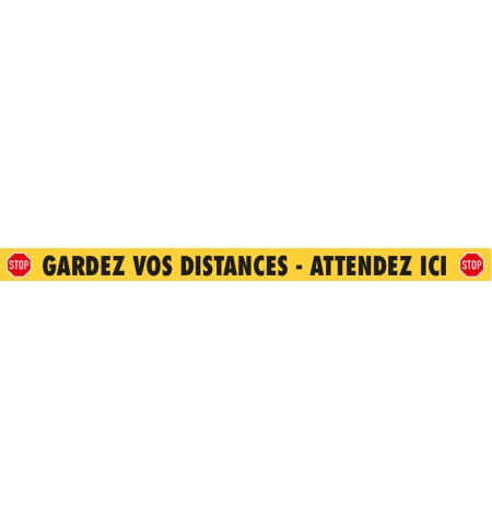 STICKER DE SOL "GARDEZ VOS DISTANCE" 150X10