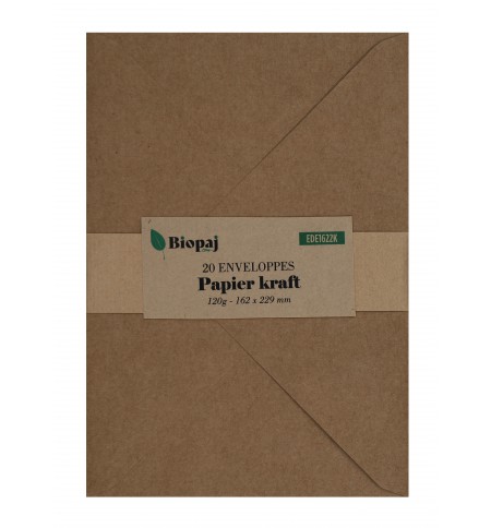 PAQUET 20 ENVELOPPES 162X229mm KRAFT 120G