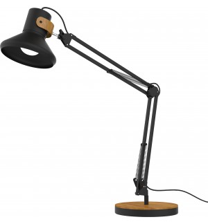 LAMPE BUREAU ARCHITECTE BAYA LED NOIR/BAMBOU