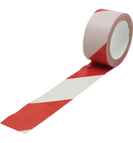 ADHESIF DE MARQUAGE BLANC /ROUGE 33m x 50mm