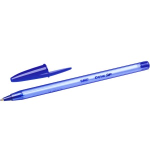 STYLO BIC CRISTAL SOFT HEXAGONAL POINTE 1.2mm BLEU