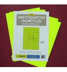 ETIQUETTES LASER JAUNE FLUO 70X37mm-BOITE DE 480/3160-FJ10