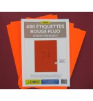 ETIQUETTES LASER ROUGE FLUO 70X37mm-BOITE DE 480/3388-FR10