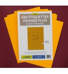 ETIQUETTES LASER ORANGE FLUO 70X37mm-BOITE DE 480/4033-FO10