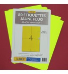 ETIQUETTES LASER JAUNE FLUO 105X148mm/BOITE DE 80/8733-FJ9