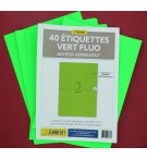 ETIQUETTES LASER VERT FLUO 210X148mm-PAQUET DE 40/3672-FV6