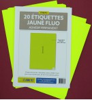 ETIQUETTES LASER JAUNE FLUO 210X297mm-BOITE DE 20/3394-FJ27