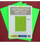 ETIQUETTES LASER VERT FLUO 210X297mm-PAQUET DE 20/3396-FV27