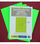 ETIQUETTES LASER VERT FLUO DIAM 63mm-BOITE DE 240/3398-FV21