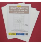 ETIQ POLYESTER BLANC MAT 38X21,2 /SACHET 1300