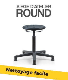 Siège d'atelier nettoyage facile ATEROUND